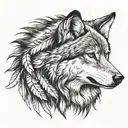 Native American wolf tattoo design idea