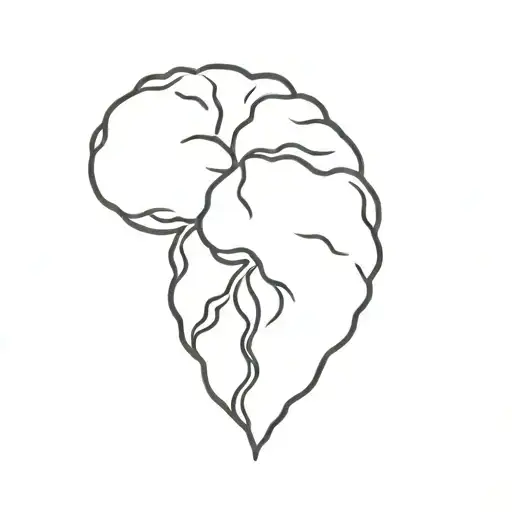 half heart and half brain tattoo design idea
