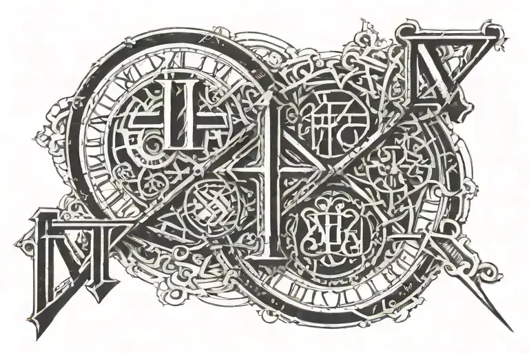 roman numerals l lV lll tattoo design idea