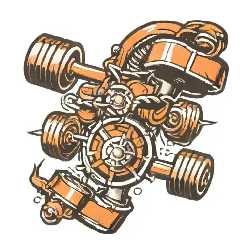 gym dumbbell tattoo design idea