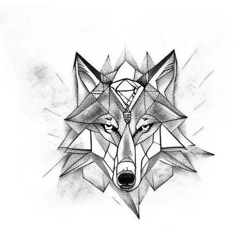 lonely wolf surviver tattoo design idea