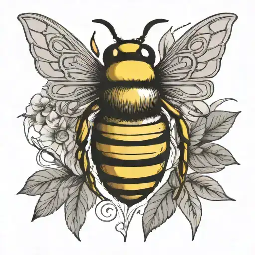 celtic bumblebee surrounded tattoo design idea
