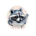 Raccoon with a cowboy hat tattoo design idea