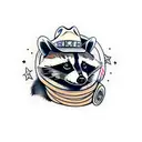 Raccoon with a cowboy hat tattoo design idea