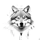 Native American wolf tattoo design idea