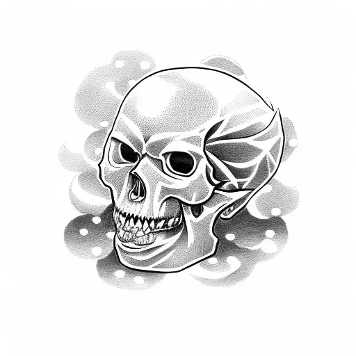 anime skull tattoo design idea
