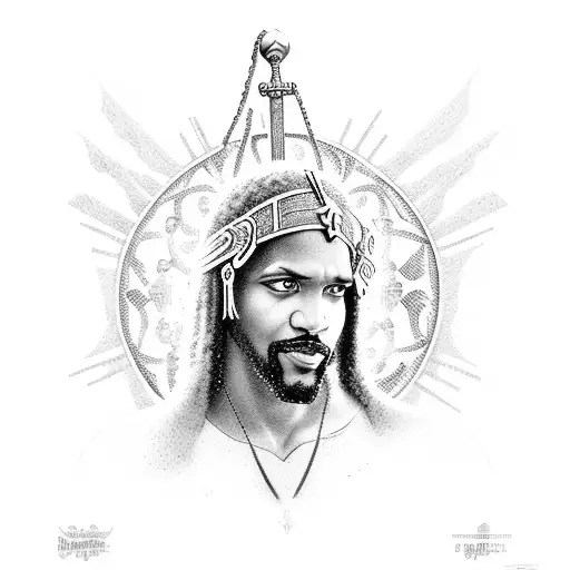 Black Jesus Romans 8:18 tattoo design idea