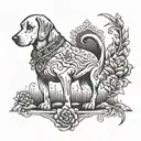 guide dog outline tattoo design idea