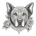 guide dog outline tattoo design idea