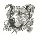 guide dog outline tattoo design idea
