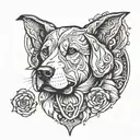 guide dog outline tattoo design idea