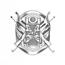 Isle of Man TT logo integrated with a motorcycle silhouette tattoo design idea