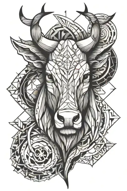 taurus zodiac sign tattoo design idea