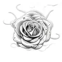 snake rose tattoo design idea