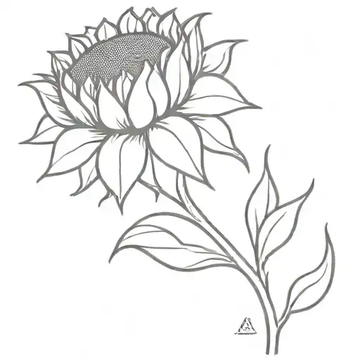 AMDG, sunflower tattoo design idea