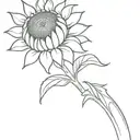 AMDG, sunflower tattoo design idea