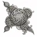 Create a sleeve tattoo featuring intricate Viking knotwork and warrior symbols tattoo design idea