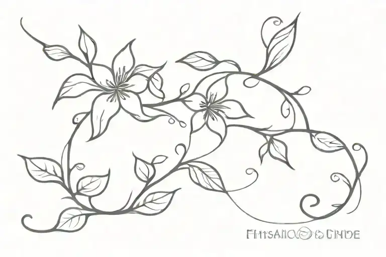 floral vine tattoo design idea