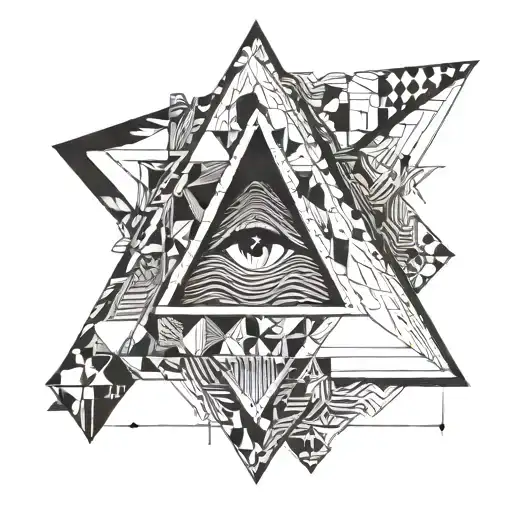 A simple triangle with black shades, with lines, that goes from the tip to the bottom tattoo design idea