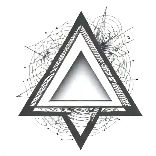 A simple triangle with black shades, with lines only use black tattoo design idea