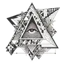 A simple triangle with black shades, with lines, that goes from the tip to the bottom tattoo design idea