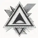 A simple triangle with black shades, with lines, that goes from the tip to the bottom tattoo design idea