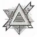 A simple triangle with black shades, with lines, that goes from the tip to the bottom tattoo design idea