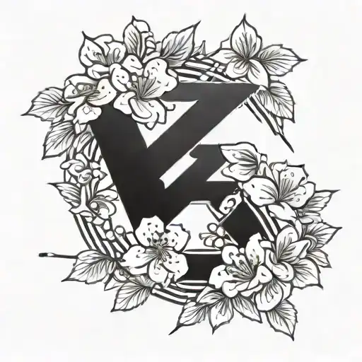 number 222 written in stylish font with cherry blossom branch in the background.  tattoo design idea