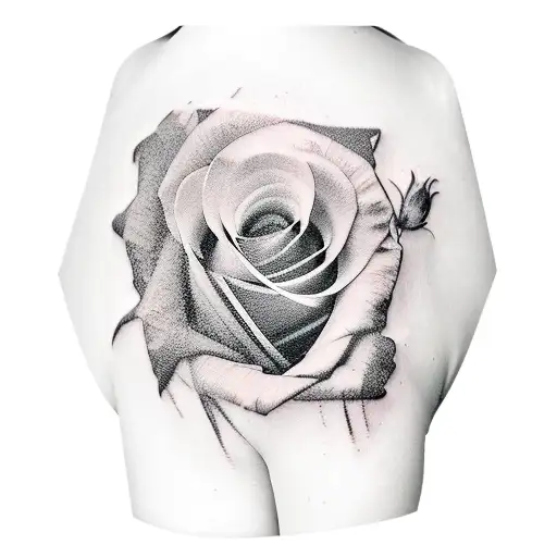 sleeve tattoo with roses, year 2002 and clouds tattoo design idea