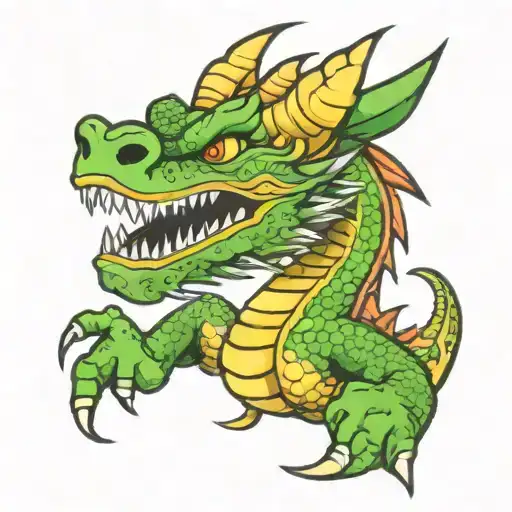 Mexican dragon tattoo design idea