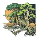 trees heaven ancestors tattoo design idea