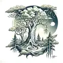 trees heaven ancestors tattoo design idea
