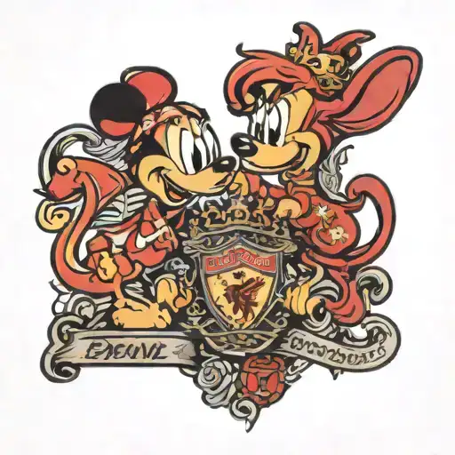 Disney and Liverpool fc  tattoo design idea