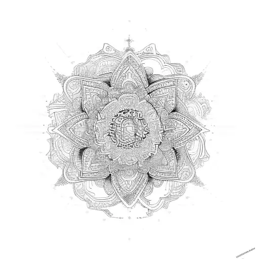 mandala flower tattoo design idea