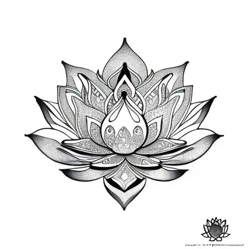 Lotus Flower, Hamsa tattoo design idea