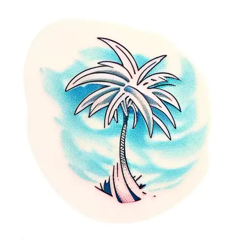 palm tree AND "breathe in, breathe out, move on" tattoo design idea