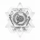 Create a tattoo design inspired by a vinyl record tattoo design idea