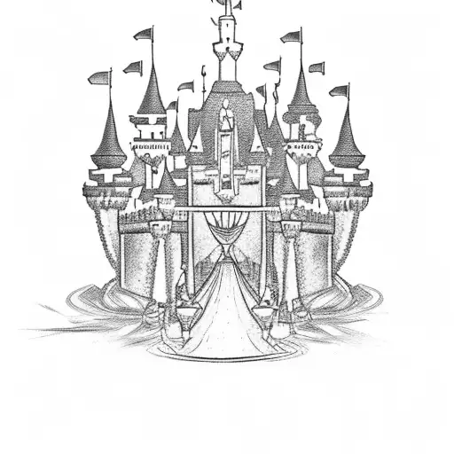 disney castle tattoo design idea