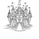 disney castle tattoo design idea