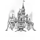 disney castle tattoo design idea