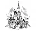 disney castle tattoo design idea