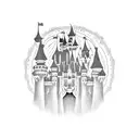 disney castle tattoo design idea