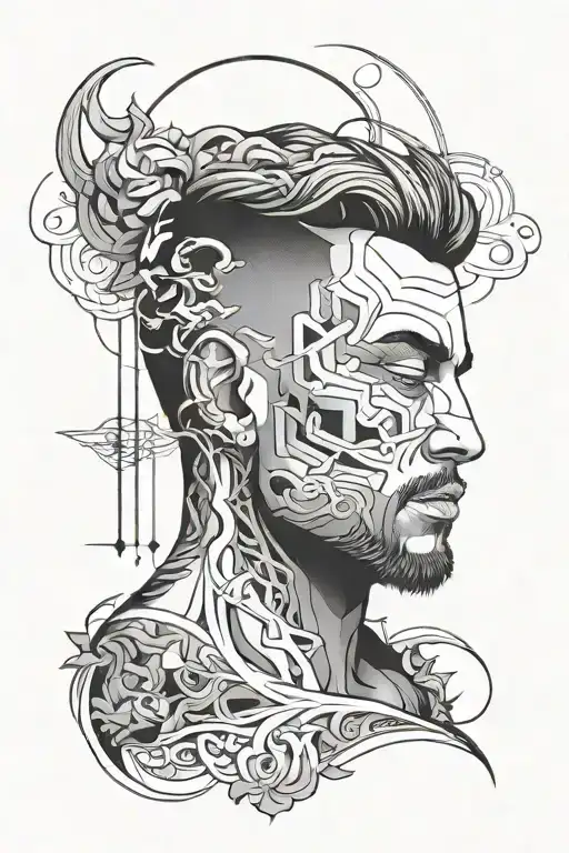 Men Mental Health work in progress tattoo design idea
