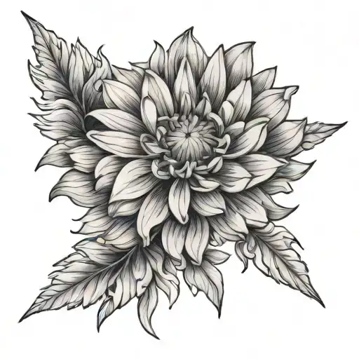 aster and narcicuss tattoo design idea
