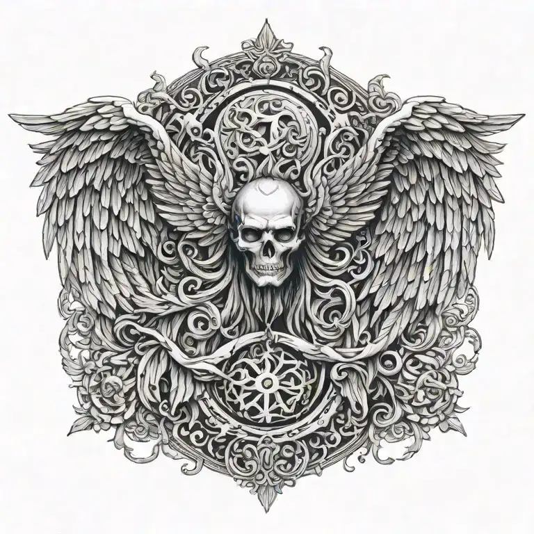hades angel wings looking tattoo design idea