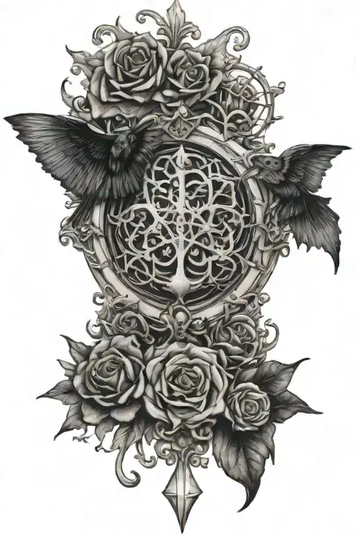 Gothic symbols including tattoo design idea