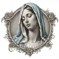 virgin mary crying  tattoo design idea