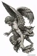 fallen angel tattoo design idea