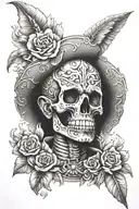 mexican god of death tattoo design idea