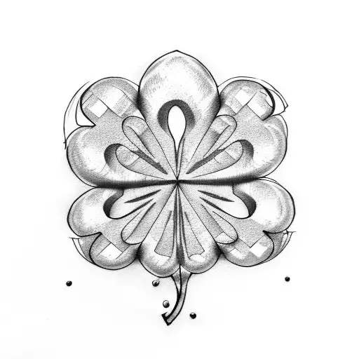 irish 4 leaf clover tattoo design idea
